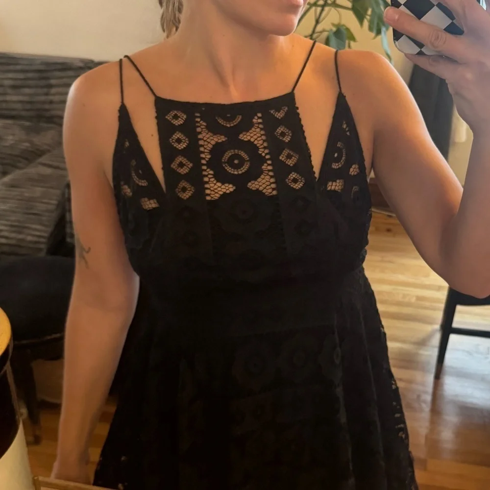 Free People Black Asymmetrical Sundress Cocktail